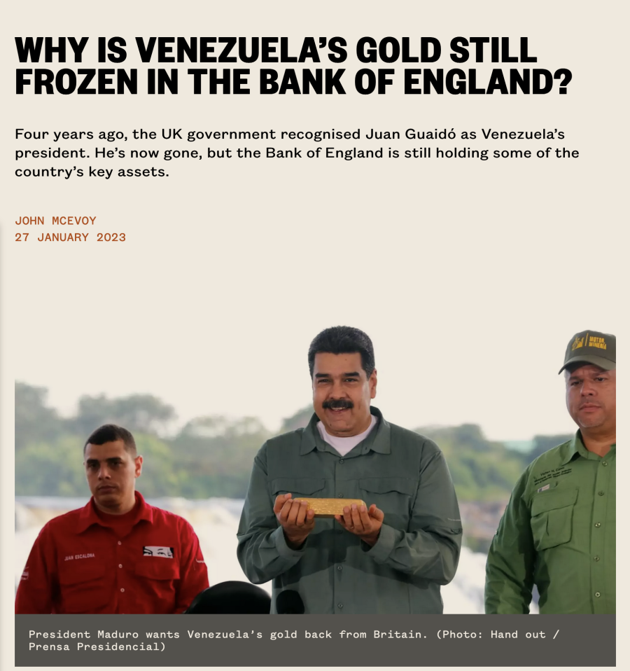 ¿Por qué el oro de Venezuela sigue congelado en el Banco de Inglaterra?