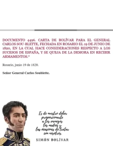 Carta de Simón Bolívar, conversaciones de paz con España 1820