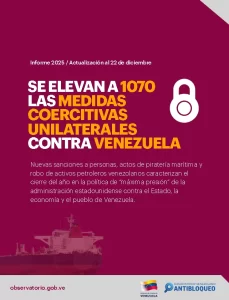 Se elevan a 1070 las medidas coercitivas unilaterales contra Venezuela