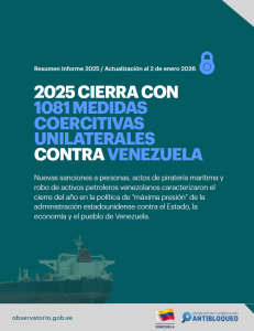 2025 cierra con 1081 medidas coercitivas unilaterales contra Venezuela