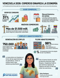 Balance económico 2026: El sector comercial dinamiza la actividad productiva en Venezuela